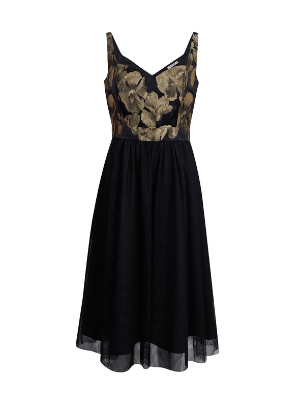 Orsay Zlato-čierne dámske kvetované šaty ORSAY