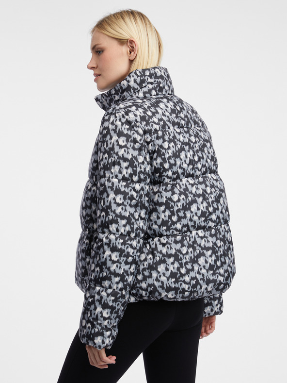 Orsay Šedo-čierna dámska vzorovaná prešívaná bunda ORSAY