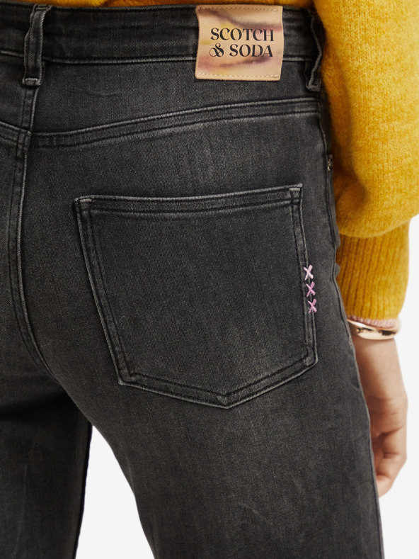 Scotch & Soda Čierne dámske džínsy s výstrihom Scotch & Soda