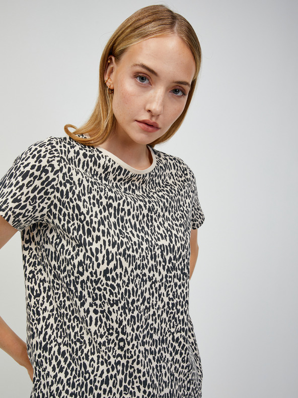 Orsay Béžové tričko ORSAY so zvieracím vzorom