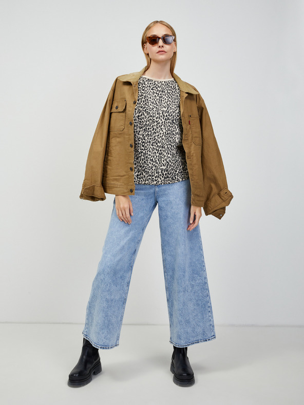 Orsay Béžové tričko ORSAY so zvieracím vzorom