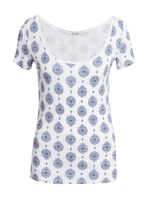 Orsay Modro-biele vzorované tričko ORSAY