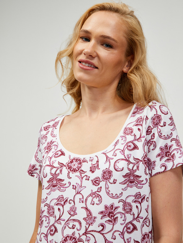 Orsay Bordová a biela vzorovaná košeľa ORSAY