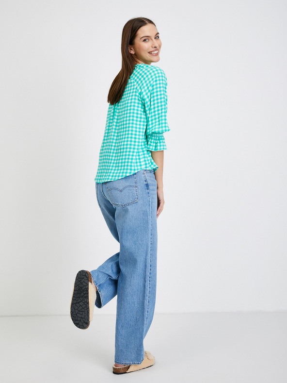 Orsay Svetlozelená kockovaná blúzka ORSAY