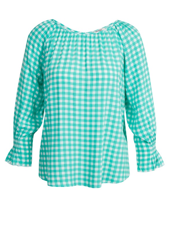 Orsay Svetlozelená kockovaná blúzka ORSAY