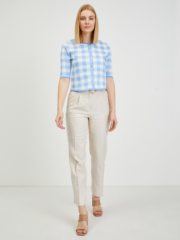 Orsay Svetlomodrý dámsky károvaný sveter ORSAY