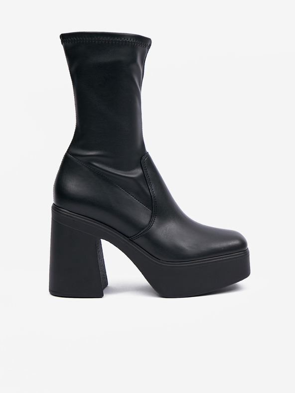 Steve Madden Čierne dámske členkové topánky na nízkom podpätku Steve Madden Phoenix