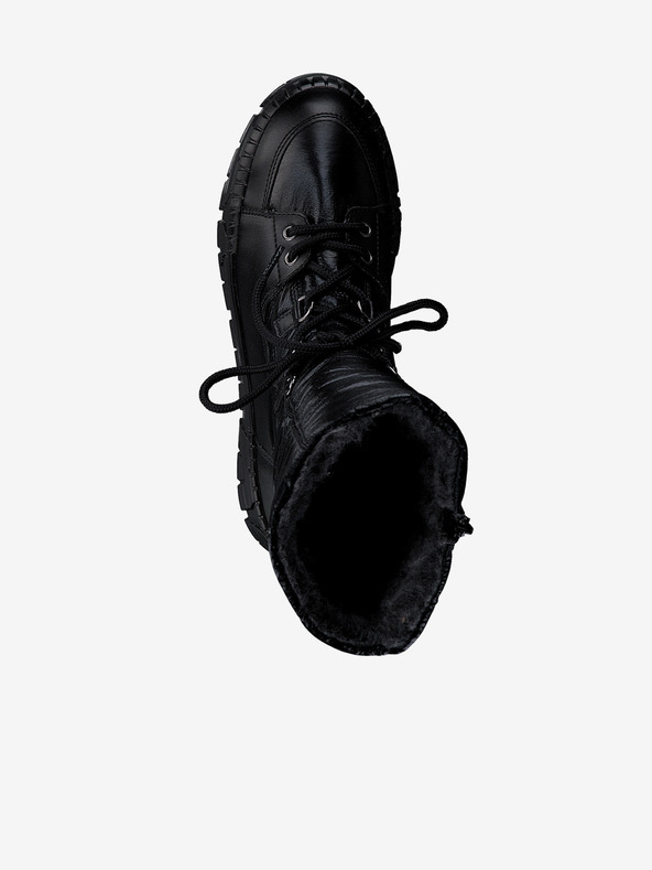 Tamaris Čierne dámske čižmy s umelou kožušinou Tamaris