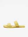 Vero Moda VERO MODA Sun Glow Žlté dámske kožené papuče
