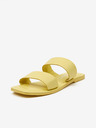 Vero Moda VERO MODA Sun Glow Žlté dámske kožené papuče