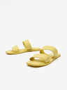 Vero Moda VERO MODA Sun Glow Žlté dámske kožené papuče
