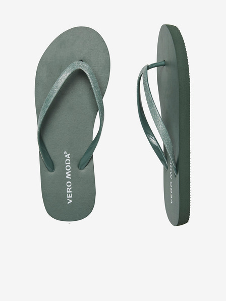 Vero Moda Tmavozelené žabky VERO MODA Siw