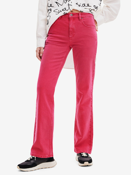 Desigual Ružové Desigual dámske džínsy Oslo bootcut