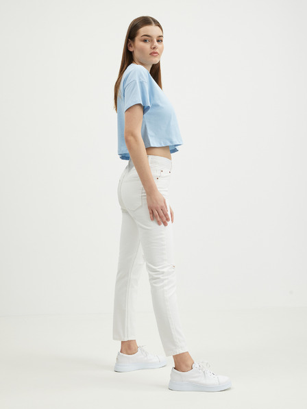 TALLY WEiJL Biele slim fit džínsy s roztrhaným efektom TALLY WEiJL
