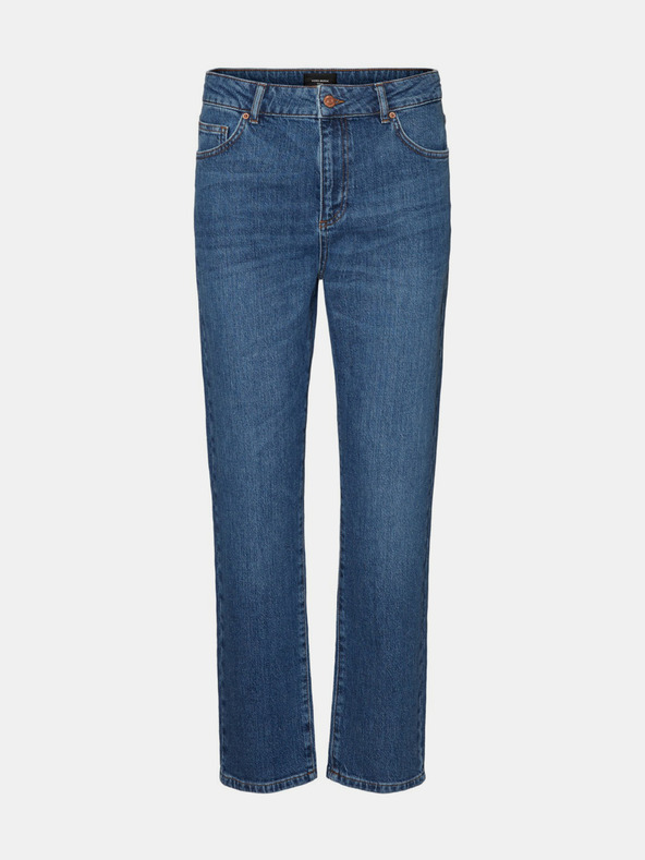 Vero Moda Modré rovné džínsy VERO MODA Carla