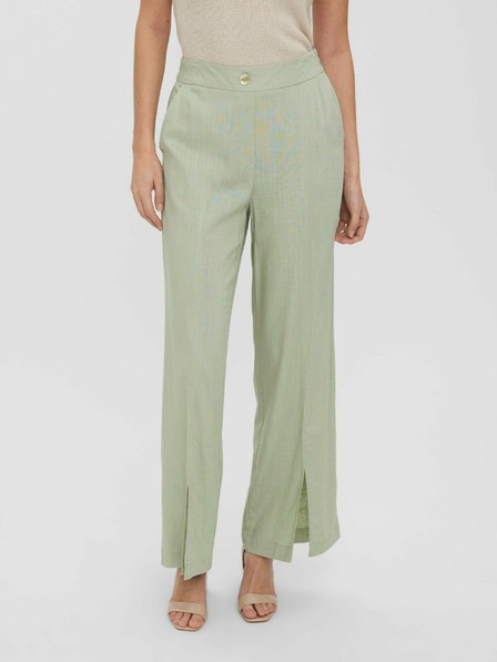 Vero Moda Svetlozelené voľné nohavice VERO MODA Josie