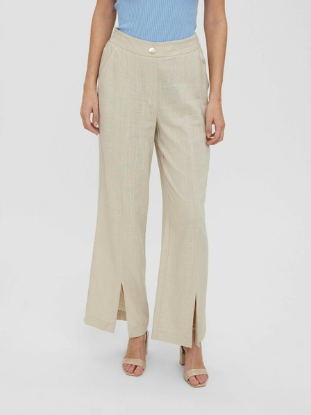 Vero Moda Béžové voľné nohavice VERO MODA Josie