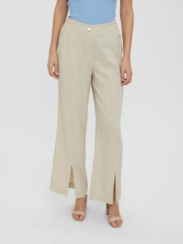 Vero Moda Béžové voľné nohavice VERO MODA Josie