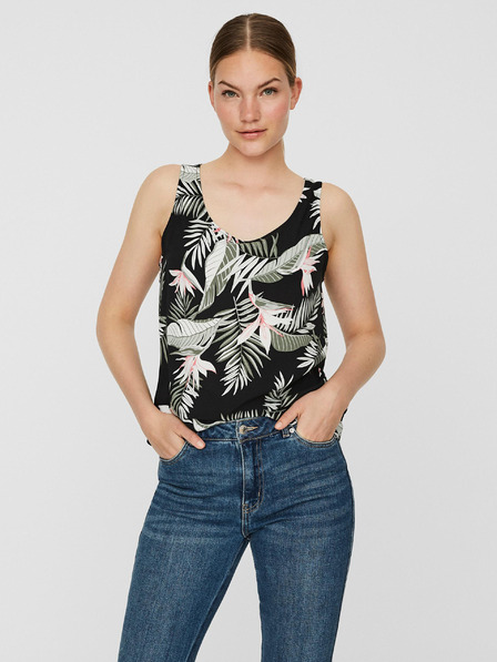 Vero Moda Čierny kvetinový top VERO MODA Easy