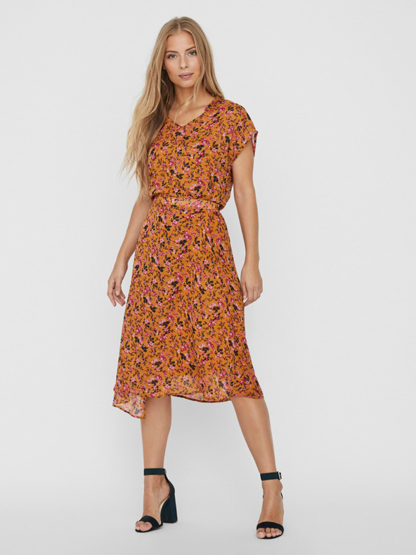 Vero Moda Horčicová kvetovaná blúzka VERO MODA Vilde