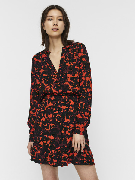 Vero Moda Oranžovo-čierna vzorovaná košeľa VERO MODA Rio