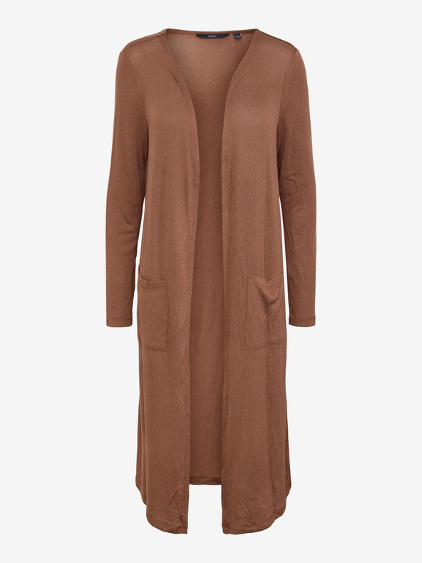 Vero Moda Hnedý dlhý sveter VERO MODA Anepaya