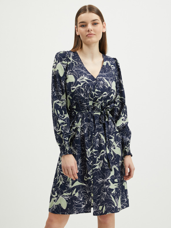 Vero Moda Tmavomodré dámske vzorované košeľové šaty VERO MODA Abbi