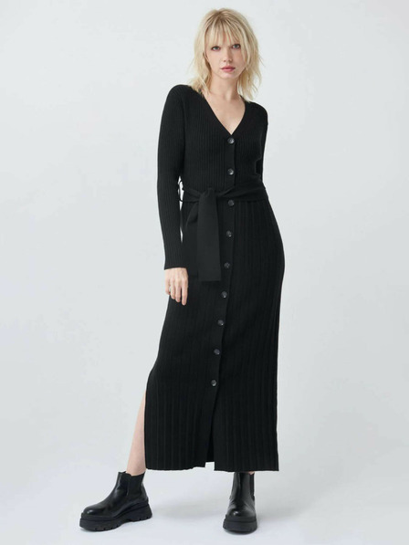 Salsa Jeans Čierne dámske šaty z dlhého elastického úpletu Salsa Jeans
