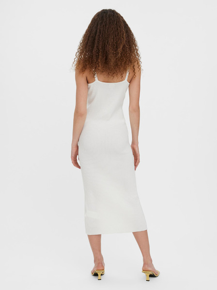 Vero Moda Krémové rebrované midi šaty VERO MODA Uzuri