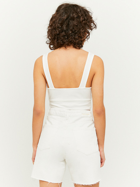 TALLY WEiJL Biely crop top s výstrihom TALLY WEiJL