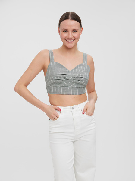 Vero Moda Svetlosivý prúžkovaný crop top VERO MODA Serena