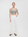 Vero Moda Svetlosivý prúžkovaný crop top VERO MODA Serena