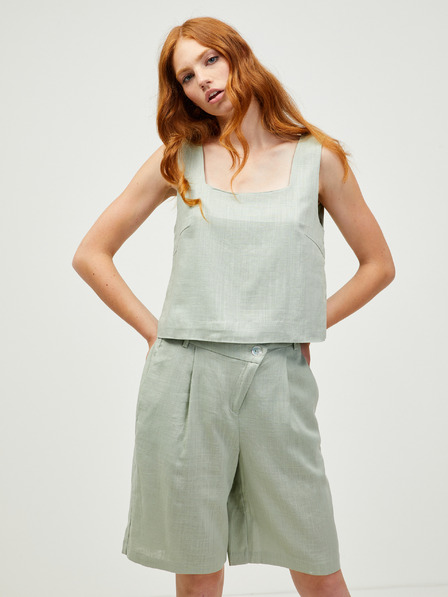 Vero Moda Svetlozelené voľné skrátené tielko VERO MODA Josie