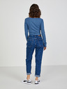 TALLY WEiJL Modré dámske rebrované cropped tričko TALLY WEiJL