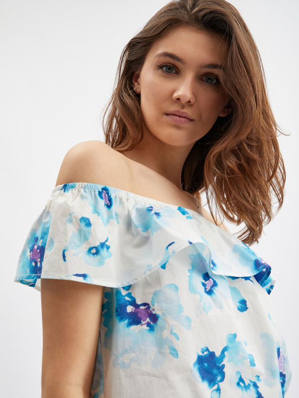 Orsay Modro-biela dámska kvetinová blúzka ORSAY