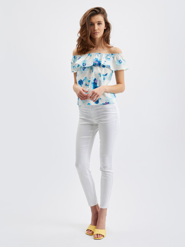 Orsay Modro-biela dámska kvetinová blúzka ORSAY