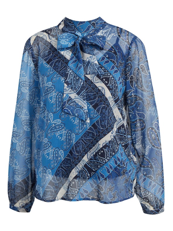 Orsay Tmavomodrá dámska vzorovaná blúzka ORSAY