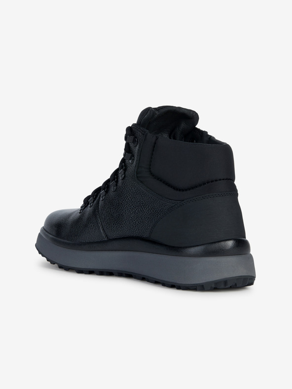 Geox Čierne pánske kožené členkové topánky Geox Granito