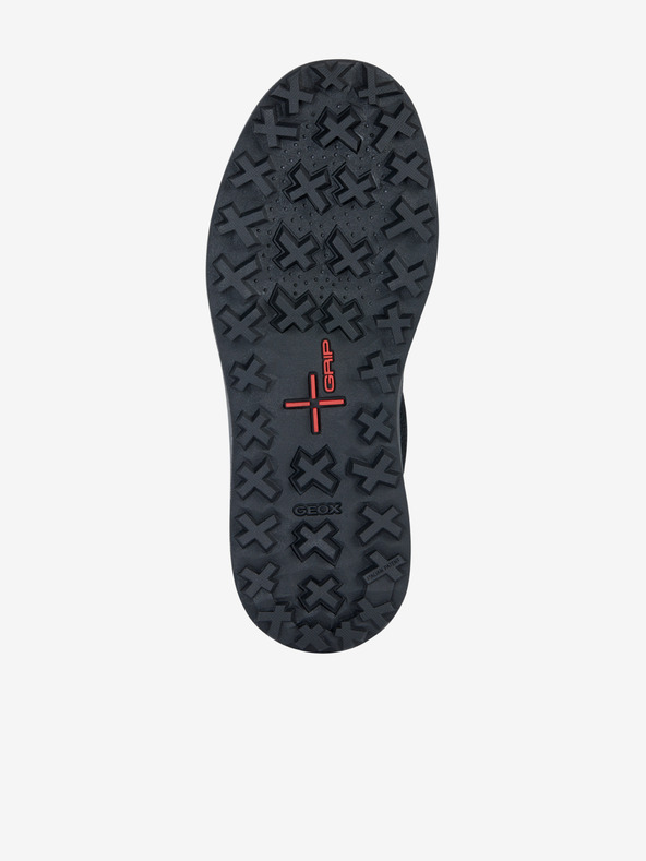 Geox Čierne pánske kožené členkové topánky Geox Granito