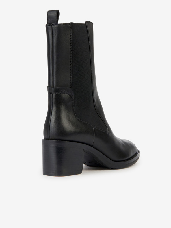 Geox Čierne dámske kožené čižmy Geox Giulila