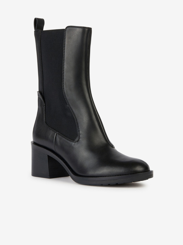 Geox Čierne dámske kožené čižmy Geox Giulila