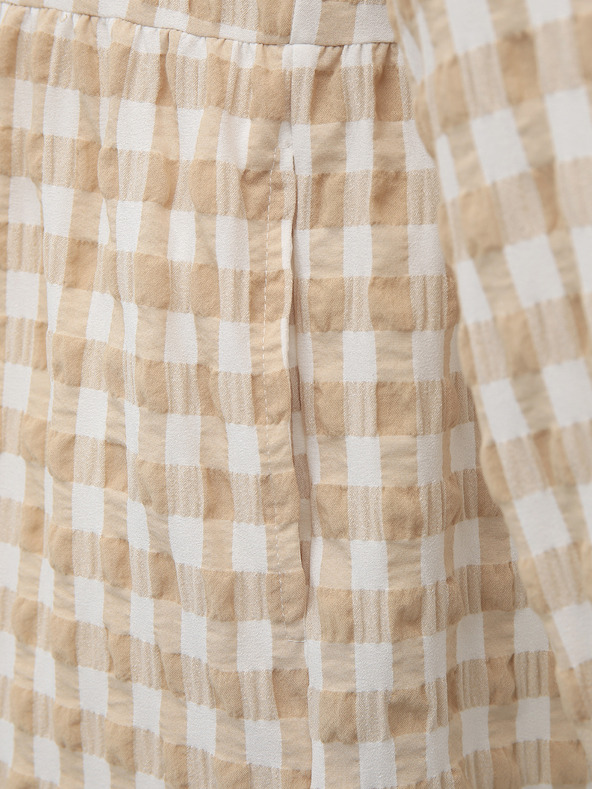 Vero Moda Bielo-béžové kockované šaty VERO MODA Kimi