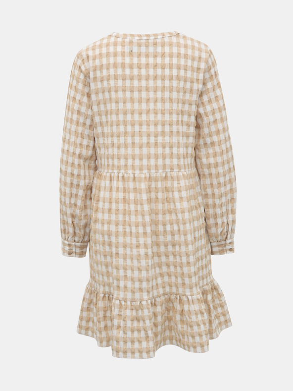 Vero Moda Bielo-béžové kockované šaty VERO MODA Kimi
