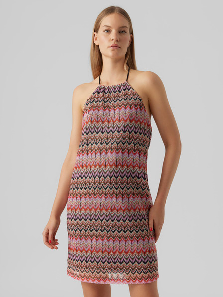 Vero Moda Hnedé dámske vzorované šaty VERO MODA Dicte