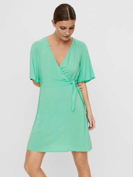 Vero Moda Svetlozelené zavinovacie šaty VERO MODA Ibina