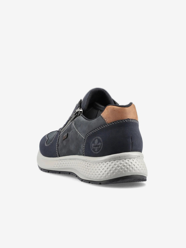 Rieker Modré pánske poltopánky s koženými detailmi Rieker