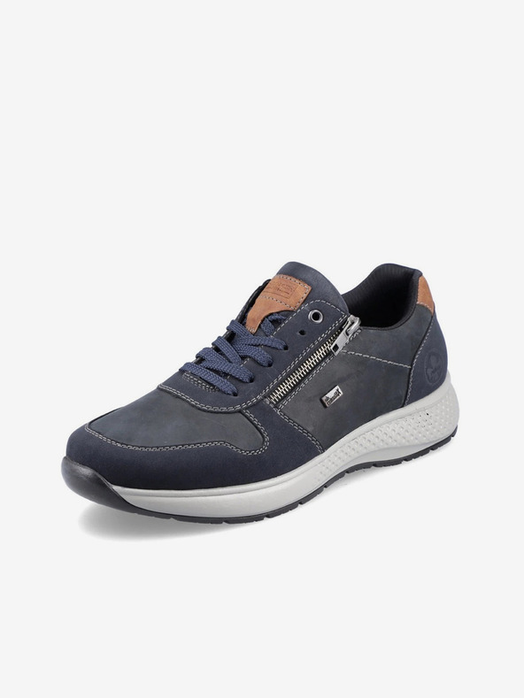 Rieker Modré pánske poltopánky s koženými detailmi Rieker