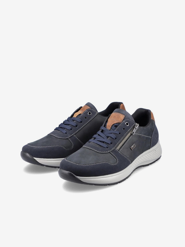 Rieker Modré pánske poltopánky s koženými detailmi Rieker