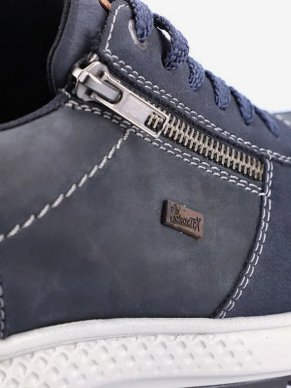 Rieker Modré pánske poltopánky s koženými detailmi Rieker