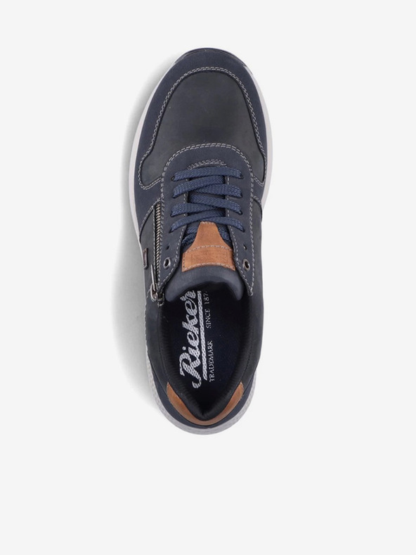 Rieker Modré pánske poltopánky s koženými detailmi Rieker